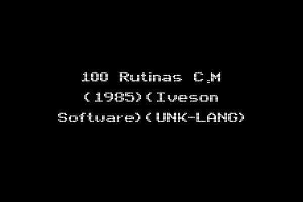 100 Rutinas C.M (1985)(Iveson Software)(UNK-LANG)