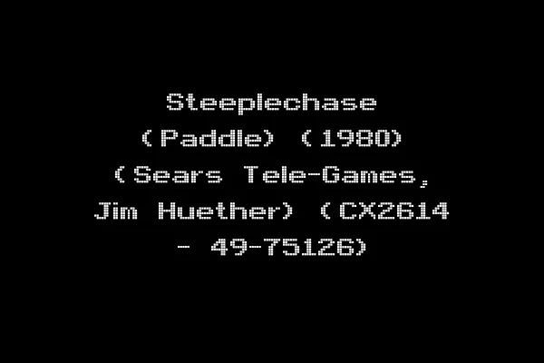 Steeplechase (Paddle) (1980) (Sears Tele-Games, Jim Huether) (CX2614 - 49-75126)