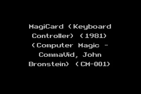 MagiCard (Keyboard Controller) (1981) (Computer Magic - CommaVid, John Bronstein) (CM-001)