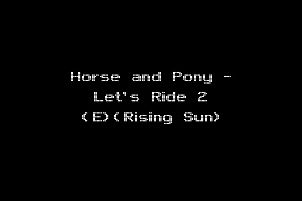 Horse and Pony - Let's Ride 2 (E)(Rising Sun)