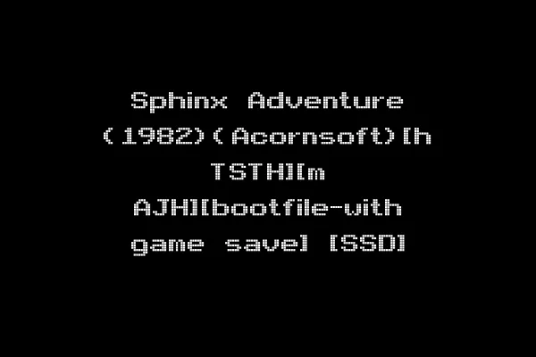Sphinx Adventure (1982)(Acornsoft)[h TSTH][m AJH][bootfile-with game save] [SSD]