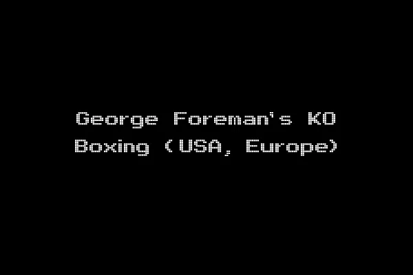 George Foreman's KO Boxing (USA, Europe)