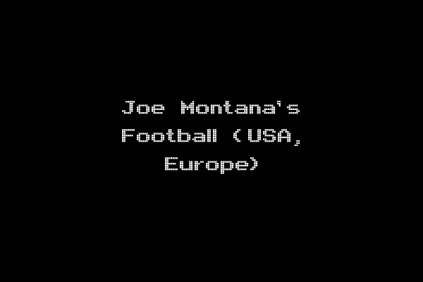 Joe Montana's Football (USA, Europe)