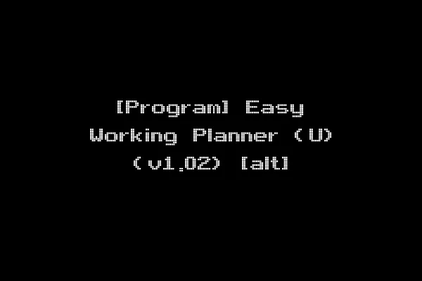 [Program] Easy Working Planner (U) (v1.02) [alt]