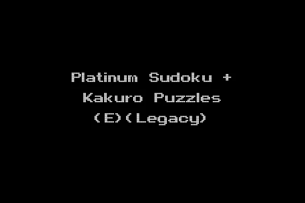 Platinum Sudoku + Kakuro Puzzles (E)(Legacy)