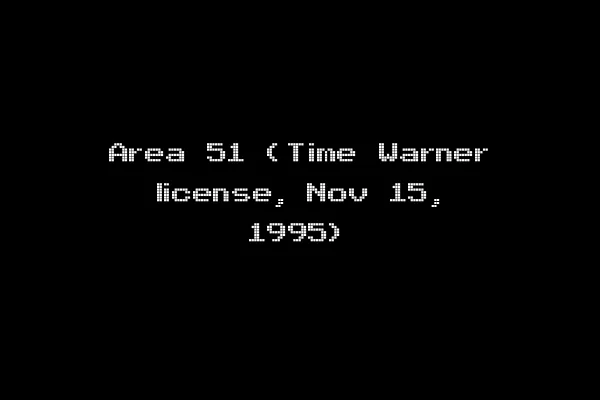 Area 51 (Time Warner license, Nov 15, 1995)