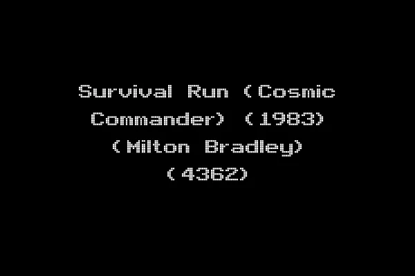 Survival Run (Cosmic Commander) (1983) (Milton Bradley) (4362)