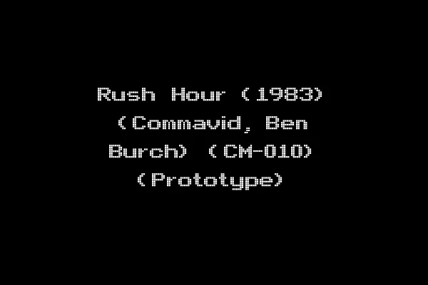 Rush Hour (1983) (Commavid, Ben Burch) (CM-010) (Prototype)