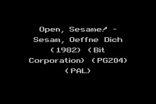 Open, Sesame! - Sesam, Oeffne Dich (1982) (Bit Corporation) (PG204) (PAL)