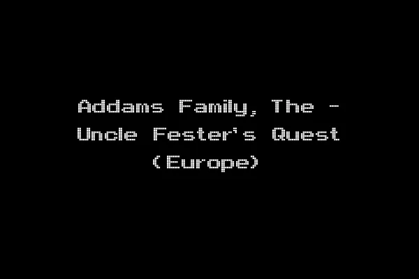 Addams Family, The - Uncle Fester's Quest (Europe)