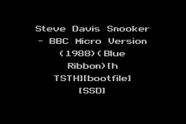 Steve Davis Snooker - BBC Micro Version (1988)(Blue Ribbon)[h TSTH][bootfile] [SSD]