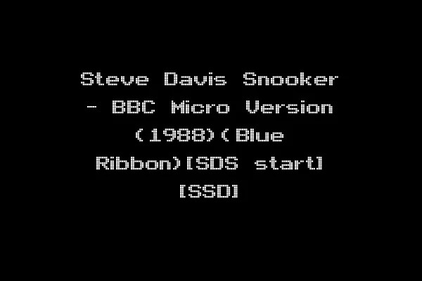 Steve Davis Snooker - BBC Micro Version (1988)(Blue Ribbon)[SDS start] [SSD]