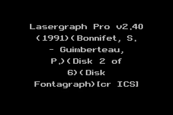 Lasergraph Pro v2.40 (1991)(Bonnifet, S. - Guimberteau, P.)(Disk 2 of 6)(Disk Fontagraph)[cr ICS]