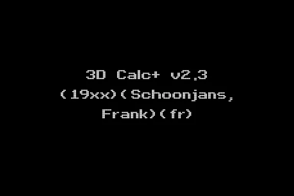 3D Calc+ v2.3 (19xx)(Schoonjans, Frank)(fr)