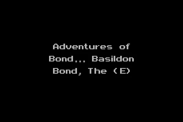 Adventures of Bond... Basildon Bond, The (E)