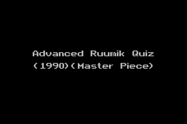 Advanced Ruumik Quiz (1990)(Master Piece)