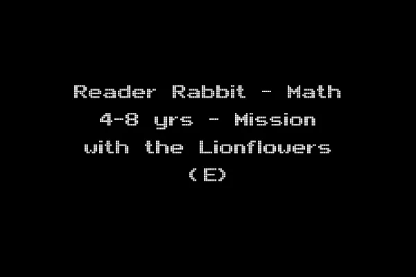 Reader Rabbit - Math 4-8 yrs - Mission with the Lionflowers (E)