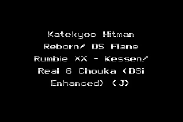 Katekyoo Hitman Reborn! DS Flame Rumble XX - Kessen! Real 6 Chouka (DSi Enhanced) (J)