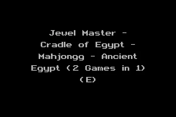 Jewel Master - Cradle of Egypt - Mahjongg - Ancient Egypt (2 Games in 1) (E)