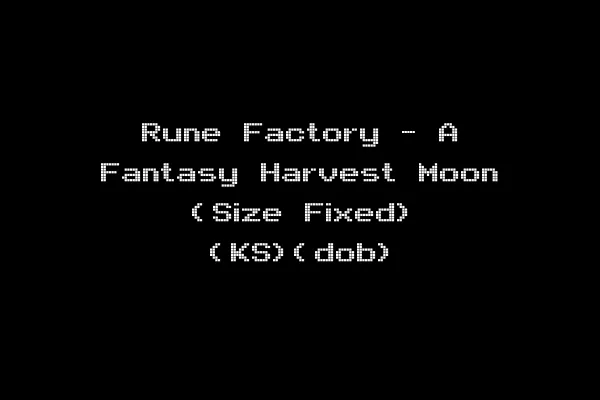 Rune Factory - A Fantasy Harvest Moon (Size Fixed) (KS)(dob)