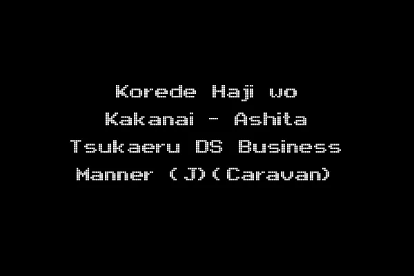 Korede Haji wo Kakanai - Ashita Tsukaeru DS Business Manner (J)(Caravan)