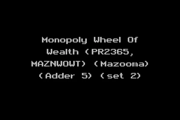 Monopoly Wheel Of Wealth (PR2365, MAZNWOWT) (Mazooma) (Adder 5) (set 2)