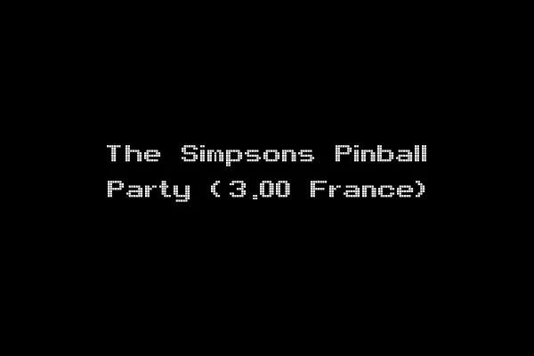 The Simpsons Pinball Party (3.00 France)