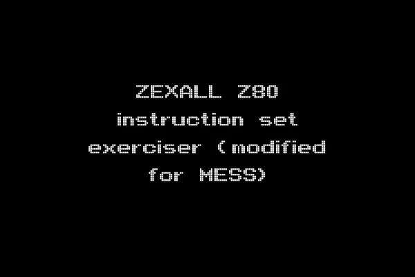 ZEXALL Z80 instruction set exerciser (modified for MESS)