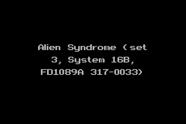 Alien Syndrome (set 3, System 16B, FD1089A 317-0033)