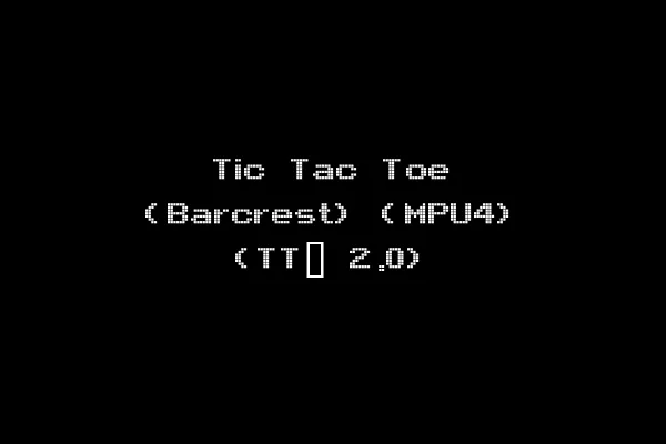 Tic Tac Toe (Barcrest) (MPU4) (TT_ 2.0)