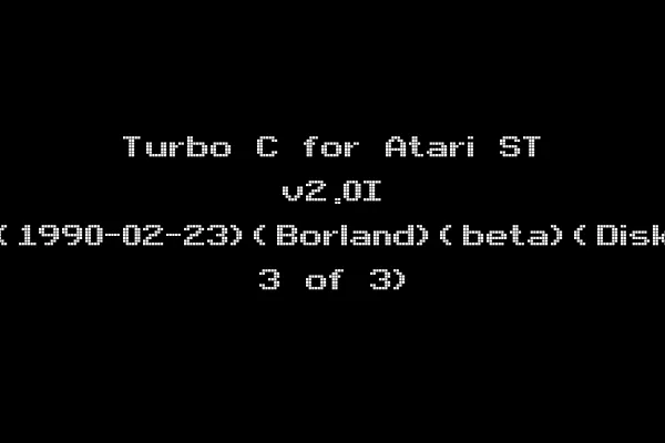 Turbo C for Atari ST v2.0I (1990-02-23)(Borland)(beta)(Disk 3 of 3)