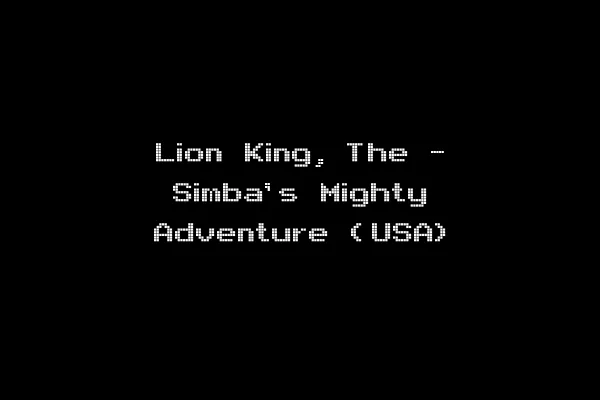 Lion King, The - Simba's Mighty Adventure (USA)