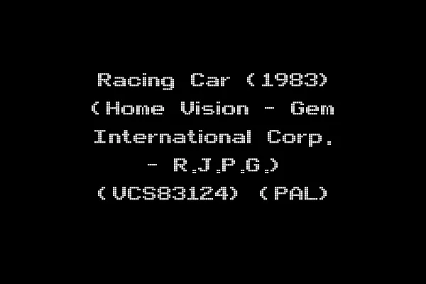 Racing Car (1983) (Home Vision - Gem International Corp. - R.J.P.G.) (VCS83124) (PAL)