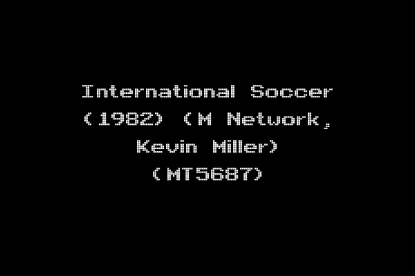 International Soccer (1982) (M Network, Kevin Miller) (MT5687)