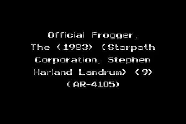 Official Frogger, The (1983) (Starpath Corporation, Stephen Harland Landrum) (9) (AR-4105)