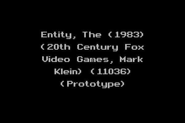 Entity, The (1983) (20th Century Fox Video Games, Mark Klein) (11036) (Prototype)
