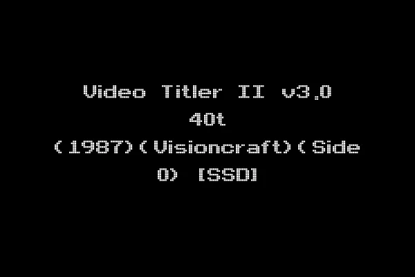 Video Titler II v3.0 40t (1987)(Visioncraft)(Side 0) [SSD]