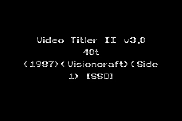 Video Titler II v3.0 40t (1987)(Visioncraft)(Side 1) [SSD]