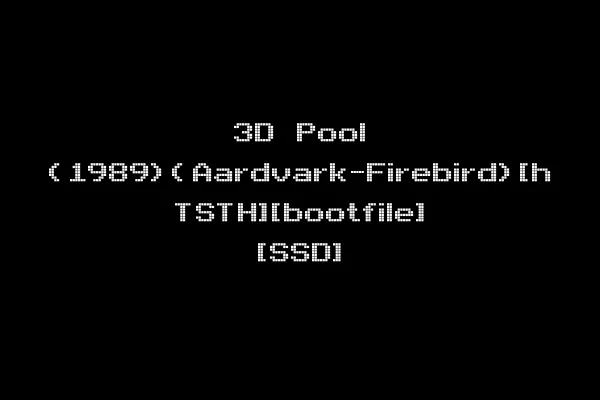 3D Pool (1989)(Aardvark-Firebird)[h TSTH][bootfile] [SSD]