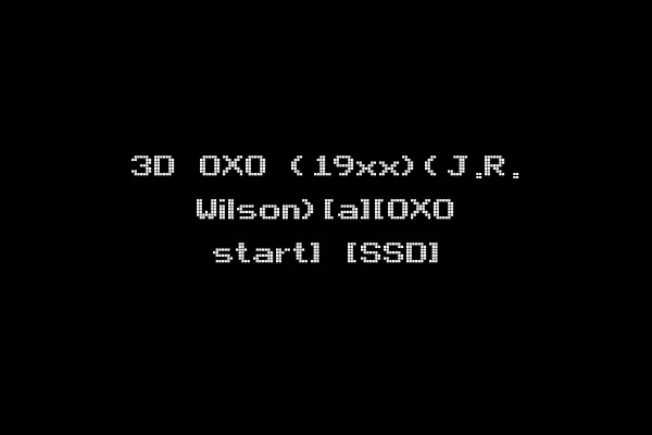 3D OXO (19xx)(J.R. Wilson)[a][OXO start] [SSD]