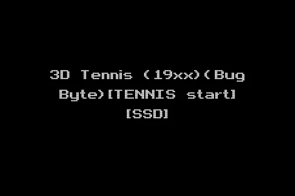 3D Tennis (19xx)(Bug Byte)[TENNIS start] [SSD]
