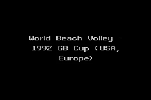 World Beach Volley - 1992 GB Cup (USA, Europe)