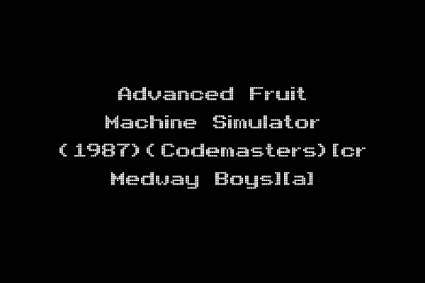 Advanced Fruit Machine Simulator (1987)(Codemasters)[cr Medway Boys][a]