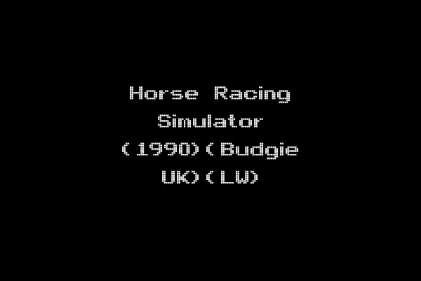 Horse Racing Simulator (1990)(Budgie UK)(LW)