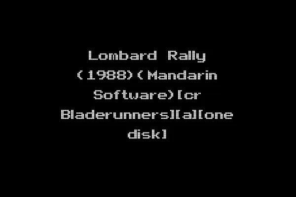 Lombard Rally (1988)(Mandarin Software)[cr Bladerunners][a][one disk]