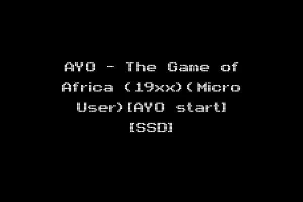 AYO - The Game of Africa (19xx)(Micro User)[AYO start] [SSD]