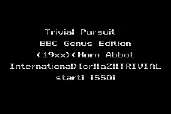 Trivial Pursuit - BBC Genus Edition (19xx)(Horn Abbot International)[cr][a2][TRIVIAL start] [SSD]