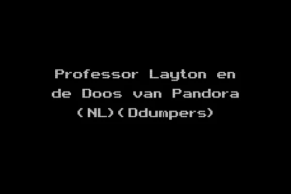 Professor Layton en de Doos van Pandora (NL)(Ddumpers)