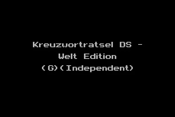 Kreuzwortratsel DS - Welt Edition (G)(Independent)