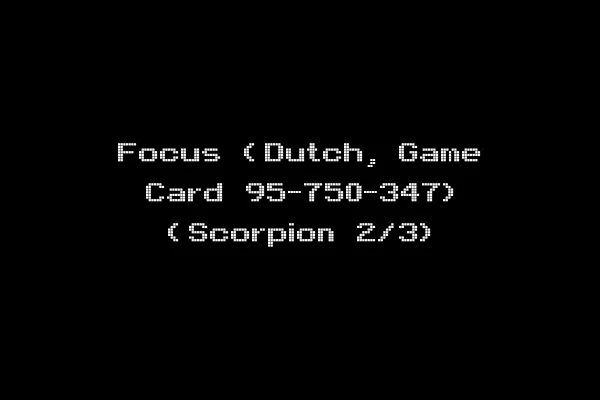 Focus (Dutch, Game Card 95-750-347) (Scorpion 2/3)
